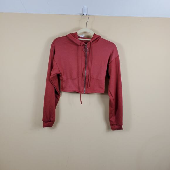 Fashion Nova Cropped Full Zip Sweatshirt Size S - Picture 1 of 9